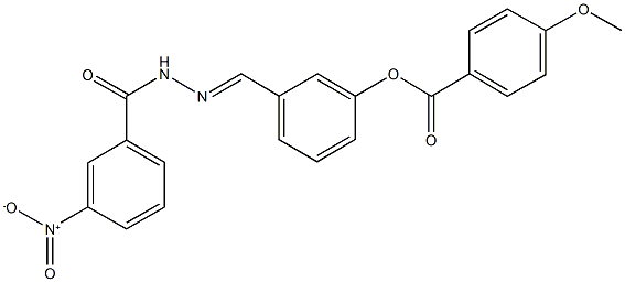 3-(2-{3-nitrobenzoyl}carbohydrazonoyl)phenyl 4-methoxybenzoate Struktur