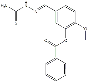 5-[2-(aminocarbothioyl)carbohydrazonoyl]-2-methoxyphenyl benzoate Struktur