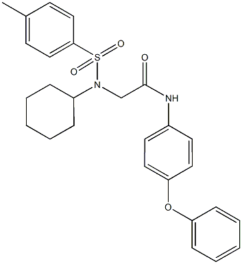 2-{cyclohexyl[(4-methylphenyl)sulfonyl]amino}-N-(4-phenoxyphenyl)acetamide Struktur