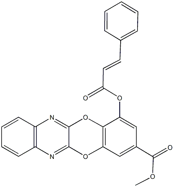 methyl 4-(cinnamoyloxy)[1,4]benzodioxino[2,3-b]quinoxaline-2-carboxylate Struktur