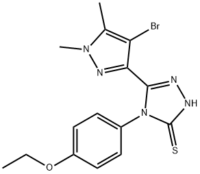 5-(4-bromo-1,5-dimethyl-1H-pyrazol-3-yl)-4-(4-ethoxyphenyl)-4H-1,2,4-triazole-3-thiol Struktur