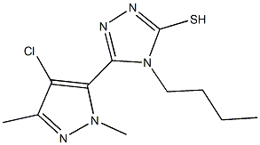 4-butyl-5-(4-chloro-1,3-dimethyl-1H-pyrazol-5-yl)-4H-1,2,4-triazole-3-thiol Struktur