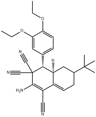 2-amino-6-tert-butyl-4-(3,4-diethoxyphenyl)-4a,5,6,7-tetrahydro-1,3,3(4H)-naphthalenetricarbonitrile Struktur