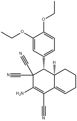 2-amino-4-(3,4-diethoxyphenyl)-4a,5,6,7-tetrahydro-1,3,3(4H)-naphthalenetricarbonitrile Struktur