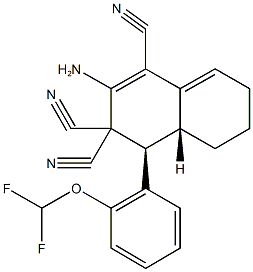 2-amino-4-[2-(difluoromethoxy)phenyl]-4a,5,6,7-tetrahydro-1,3,3(4H)-naphthalenetricarbonitrile Struktur