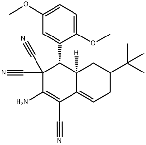 2-amino-6-tert-butyl-4-(2,5-dimethoxyphenyl)-4a,5,6,7-tetrahydro-1,3,3(4H)-naphthalenetricarbonitrile Struktur