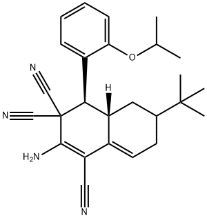 2-amino-6-tert-butyl-4-(2-isopropoxyphenyl)-4a,5,6,7-tetrahydro-1,3,3(4H)-naphthalenetricarbonitrile Struktur