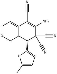 6-amino-8-(5-methyl-2-furyl)-8,8a-dihydro-1H-isochromene-5,7,7(3H)-tricarbonitrile Structure