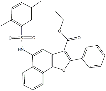 ethyl 5-{[(2,5-dimethylphenyl)sulfonyl]amino}-2-phenylnaphtho[1,2-b]furan-3-carboxylate Struktur