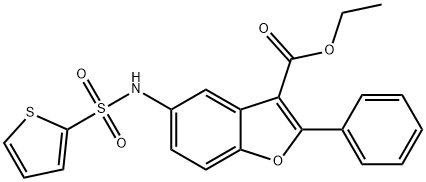 ethyl 2-phenyl-5-[(2-thienylsulfonyl)amino]-1-benzofuran-3-carboxylate Struktur