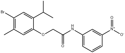 2-(4-bromo-2-isopropyl-5-methylphenoxy)-N-{3-nitrophenyl}acetamide Struktur