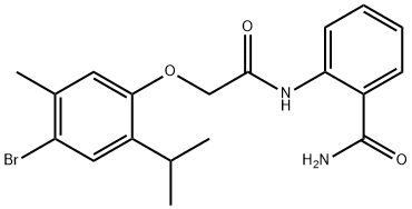 2-{[(4-bromo-2-isopropyl-5-methylphenoxy)acetyl]amino}benzamide Struktur