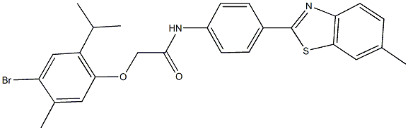 2-(4-bromo-2-isopropyl-5-methylphenoxy)-N-[4-(6-methyl-1,3-benzothiazol-2-yl)phenyl]acetamide Struktur