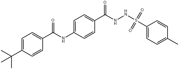 4-tert-butyl-N-[4-({2-[(4-methylphenyl)sulfonyl]hydrazino}carbonyl)phenyl]benzamide Struktur