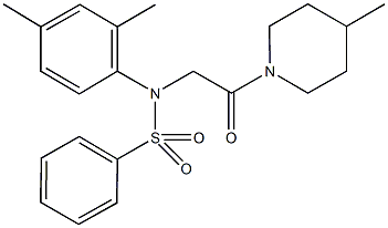 N-(2,4-dimethylphenyl)-N-[2-(4-methyl-1-piperidinyl)-2-oxoethyl]benzenesulfonamide Struktur