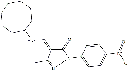 4-[(cyclooctylamino)methylene]-2-{4-nitrophenyl}-5-methyl-2,4-dihydro-3H-pyrazol-3-one Struktur