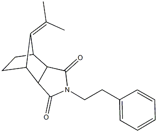 10-(1-methylethylidene)-4-(2-phenylethyl)-4-azatricyclo[5.2.1.0~2,6~]decane-3,5-dione Struktur