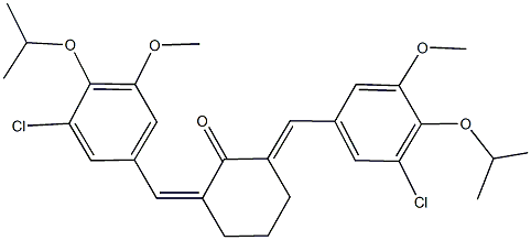 2,6-bis(3-chloro-4-isopropoxy-5-methoxybenzylidene)cyclohexanone Struktur