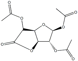 2,6-bis(acetyloxy)-5-oxohexahydrofuro[3,2-b]furan-3-yl acetate Struktur