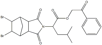 2-oxo-2-phenylethyl 2-(8,9-dibromo-3,5-dioxo-4-azatricyclo[5.2.1.0~2,6~]dec-4-yl)-4-methylpentanoate Struktur