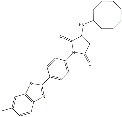 3-(cyclooctylamino)-1-[4-(6-methyl-1,3-benzothiazol-2-yl)phenyl]-2,5-pyrrolidinedione Struktur