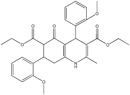 diethyl 4,7-bis(2-methoxyphenyl)-2-methyl-5-oxo-1,4,5,6,7,8-hexahydro-3,6-quinolinedicarboxylate Struktur