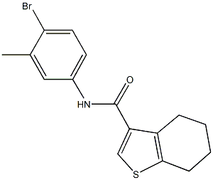 N-(4-bromo-3-methylphenyl)-4,5,6,7-tetrahydro-1-benzothiophene-3-carboxamide Struktur