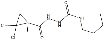 N-butyl-2-[(2,2-dichloro-1-methylcyclopropyl)carbonyl]hydrazinecarboxamide Struktur