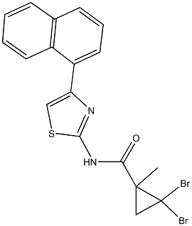 2,2-dibromo-1-methyl-N-[4-(1-naphthyl)-1,3-thiazol-2-yl]cyclopropanecarboxamide Struktur