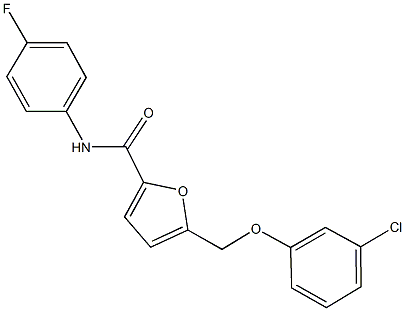 5-[(3-chlorophenoxy)methyl]-N-(4-fluorophenyl)-2-furamide Struktur