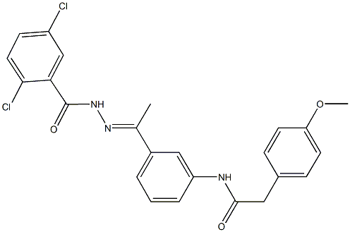 N-{3-[N-(2,5-dichlorobenzoyl)ethanehydrazonoyl]phenyl}-2-(4-methoxyphenyl)acetamide Struktur