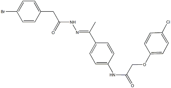 N-(4-{N-[(4-bromophenyl)acetyl]ethanehydrazonoyl}phenyl)-2-(4-chlorophenoxy)acetamide Struktur