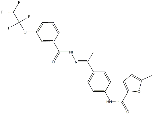 5-methyl-N-(4-{N-[3-(1,1,2,2-tetrafluoroethoxy)benzoyl]ethanehydrazonoyl}phenyl)-2-furamide Struktur