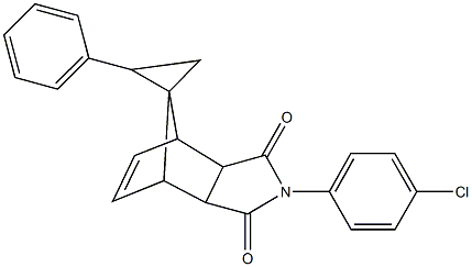 4-(4-chlorophenyl)-1'-phenyl-spiro[4-azatricyclo[5.2.1.0~2,6~]dec[8]ene-10,2'-cyclopropane]-3,5-dione Struktur