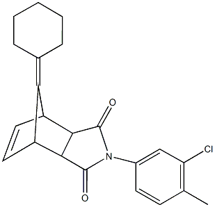 4-(3-chloro-4-methylphenyl)-10-cyclohexylidene-4-azatricyclo[5.2.1.0~2,6~]dec-8-ene-3,5-dione Struktur