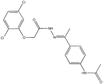 N-(4-{N-[(2,5-dichlorophenoxy)acetyl]ethanehydrazonoyl}phenyl)acetamide Struktur