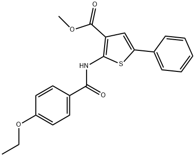 methyl 2-[(4-ethoxybenzoyl)amino]-5-phenyl-3-thiophenecarboxylate Struktur