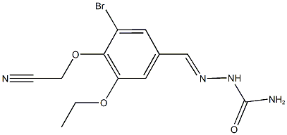 {4-[2-(aminocarbonyl)carbohydrazonoyl]-2-bromo-6-ethoxyphenoxy}acetonitrile Struktur