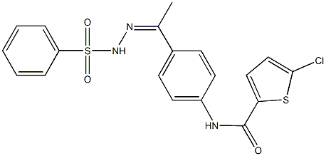 5-chloro-N-{4-[N-(phenylsulfonyl)ethanehydrazonoyl]phenyl}-2-thiophenecarboxamide Struktur