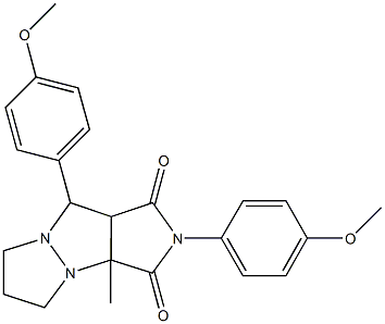 2,9-bis(4-methoxyphenyl)-3a-methyltetrahydro-5H-pyrazolo[1,2-a]pyrrolo[3,4-c]pyrazole-1,3(2H,3aH)-dione Struktur