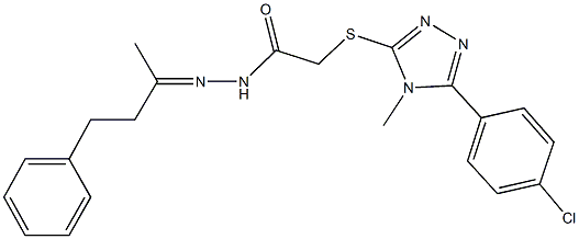 2-{[5-(4-chlorophenyl)-4-methyl-4H-1,2,4-triazol-3-yl]sulfanyl}-N'-(1-methyl-3-phenylpropylidene)acetohydrazide Struktur