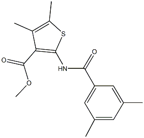 methyl 2-[(3,5-dimethylbenzoyl)amino]-4,5-dimethyl-3-thiophenecarboxylate Struktur