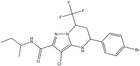 5-(4-bromophenyl)-N-(sec-butyl)-3-chloro-7-(trifluoromethyl)-4,5,6,7-tetrahydropyrazolo[1,5-a]pyrimidine-2-carboxamide Struktur