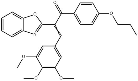 2-(1,3-benzoxazol-2-yl)-1-(4-propoxyphenyl)-3-(3,4,5-trimethoxyphenyl)-2-propen-1-one Struktur