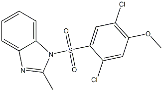 1-[(2,5-dichloro-4-methoxyphenyl)sulfonyl]-2-methyl-1H-benzimidazole Struktur