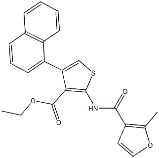 ethyl 2-[(2-methyl-3-furoyl)amino]-4-(1-naphthyl)-3-thiophenecarboxylate Struktur