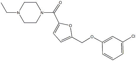 1-{5-[(3-chlorophenoxy)methyl]-2-furoyl}-4-ethylpiperazine Struktur