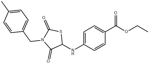 ethyl 4-{[3-(4-methylbenzyl)-2,4-dioxo-1,3-thiazolidin-5-yl]amino}benzoate Struktur