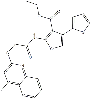 ethyl 2-({[(4-methyl-2-quinolinyl)sulfanyl]acetyl}amino)-2',4-bithiophene-3-carboxylate Struktur