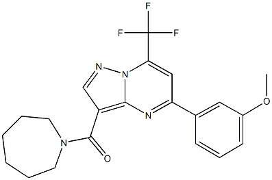 3-[3-(1-azepanylcarbonyl)-7-(trifluoromethyl)pyrazolo[1,5-a]pyrimidin-5-yl]phenyl methyl ether Struktur